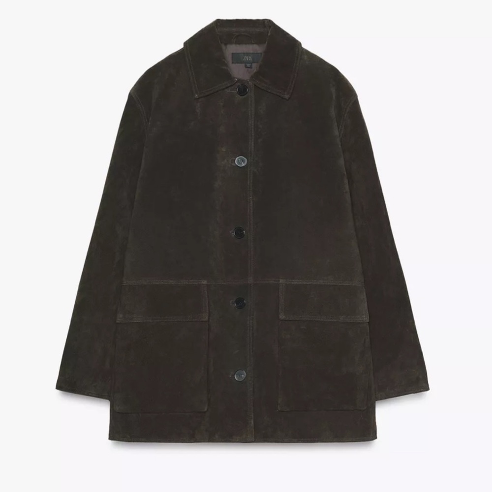 ZARA 100% SUEDE LEATHER JACKET NWT - Picture 13 of 16